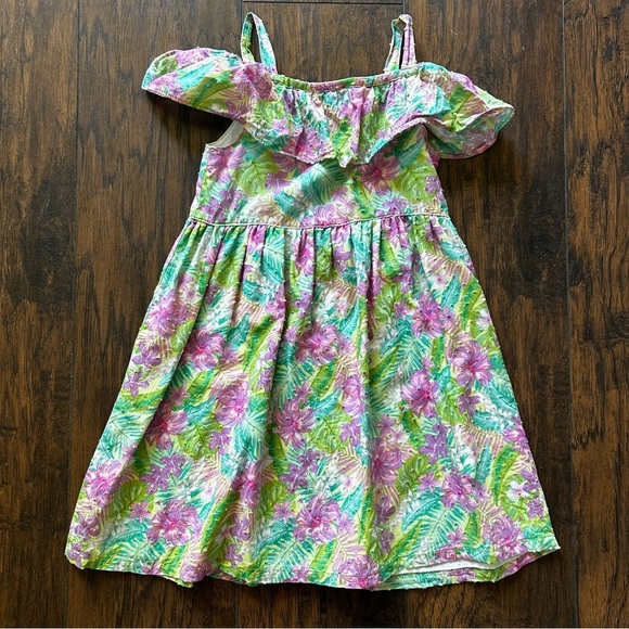 Girls, Purple and Green,  Flutter Sleeve Fit-and-Flare Sundress - Picture 1 of 6